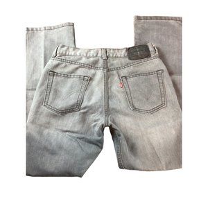 LEVI’S 514 Boy’s Slim Straight Distressed Jeans  ,27x27, Gray   Denim